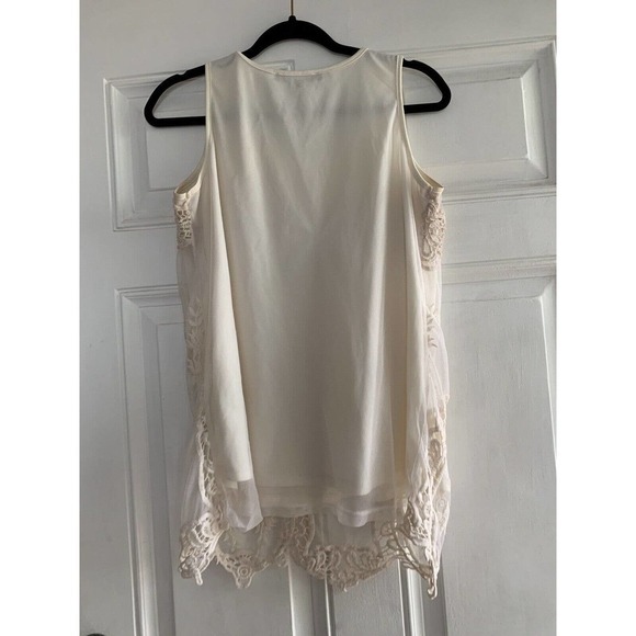 Pink Bouquet Shirt Tank Top Size S Medium - Cream/sheer with lining Lace Summer - Picture 4 of 4